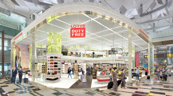 An image of a Lotte Duty Free store that is planned for Changi Airport, Singapore. [LOTTE DUTY FREE]
