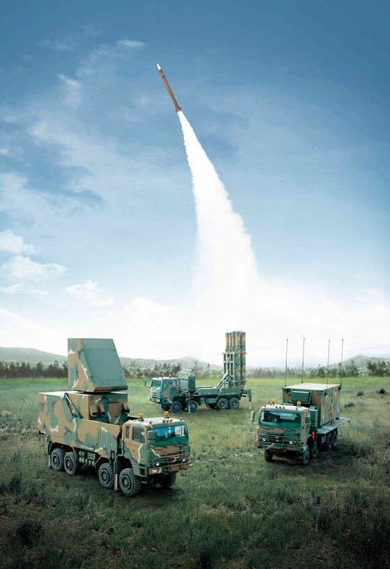 LIG Nex1's surface-to-air missile M-SAM Block-2 missile defense system. [LIG NEX-1]