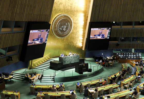 Photo taken on Sept. 30 shows a scene of the general debate of the Third Committee of the United Nations General Assembly at the UN headquarters in New York. [XINHUA/WANG YING]