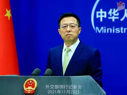 Zhao Lijian, spokesperson for China's Foreign Ministry, speaks at a regular press conference on Tuesday. [CHINESE FOREIGN MINISTRY]
