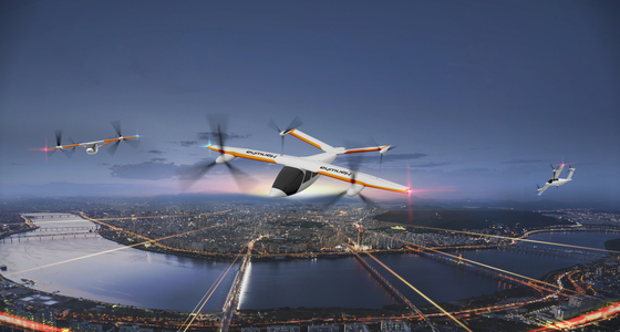 A rendering of the Butterfly, currently being developed by Hanwha Systems and California-based Overair. [HANWHA SYSTEMS]