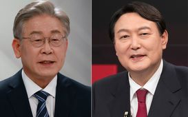 Lee Jae-myung (left) and Yoon Suk-yeol
