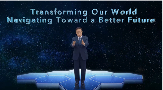 Kim Young-ju, The Bid Commitee for World Expo 2030 Busan chairman, promotes Busan for the World Expo during the BIE presentatiion held virtually. [MINISTRY OF TRADE, INDUSTRY AND ENERGY]