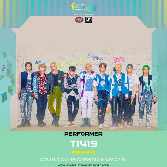 In October, T1419 became the first-ever K-pop act to be invited to the Monitor Music Awards, a prestigious awards ceremony in Latin America. The boy band performed its track “Flex” for the ceremony via a prerecorded video. [MONITOR LATINO]