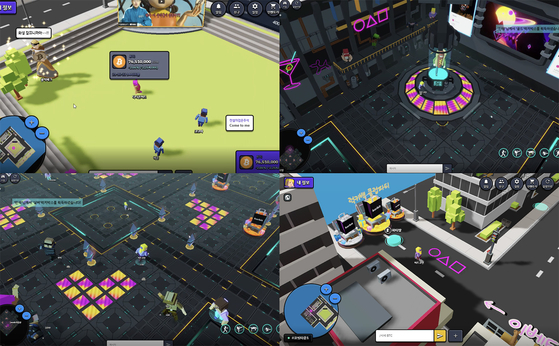 Screen captures of Korbit cryptocurrecy exchange's Korbit Town metaverse platform [SK SQUARE]