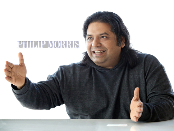 Praveen Upadhyay, director of the People & Culture division at Philip Morris Korea, speaks during an interview at the company's office in Yeouido, western Seoul. [PARK SANG-MOON]