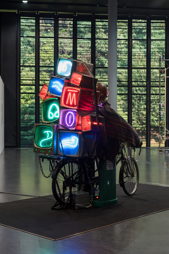 “The Rehabilitation of Genghis-Khan” (1993) by Nam June Paik [NAM JUNE PAIK ART CENTER]