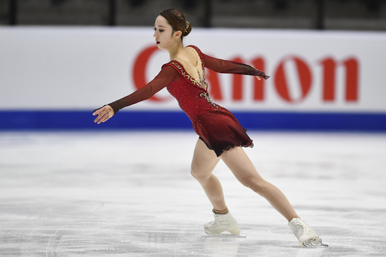 Kim Ye-lim performs during the women's free program at the ISU Four Continents Figure Skating Championships in Tallinn, Estonia on Sunday. Kim eventually won the bronze medal. [XINHUA/YONHAP]