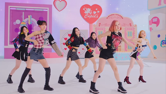 Girl group STAYC in the music video for its hit song "ASAP" (2021). [SCREEN CAPTURE]