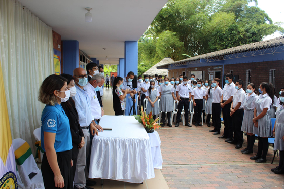 An activity being held at the Koica's office in Bogota on Nov. 23, 2021. [KOICA COLOMBIA OFFICE]