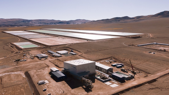 Posco's demo plant manufacturing lithium hydroxide near the Hombre Muerto salt lake in Argentina. [POSCO HOLDINGS]