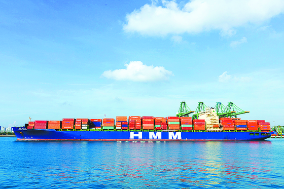 HMM's container vessel ships cargo abroad. [HMM]