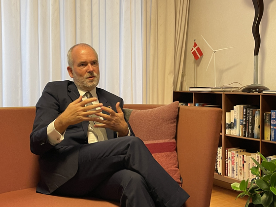 Tomas Anker Christensen, climate ambassador of Denmark, speaks with the Korea JoongAng Daily at the Danish diplomatic residence in Seoul on June 10. [EMBASSY OF DENMARK IN KOREA]