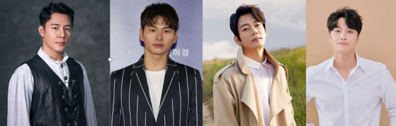 From left, actors Lee Kyu-hyung, Lee Yi-kyung, Tei and Min Woo-hyuk will star in the musical remake of "Crash Landing on You" [SHON COMPANY, YONHAP]