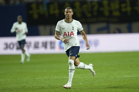 Tottenham's Richarlison is seen during an exhibition match between Tottenham Hotspur and Team K League at Seoul World Cup Stadium in Mapo Distict, western Seoul on Wednesday. [AP/YONHAP]
