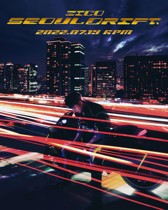 A teaser image for ″Seoul Drift,″ as part of Zico's upcoming EP ″Grown Ass Kid″ [KOZ ENTERTAINMENT]