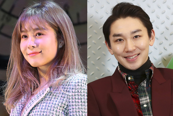 Singer and musical actors Ock Joo-hyun, left, and Kim Ho-young [YONHAP, THE JOONGANG ILBO]