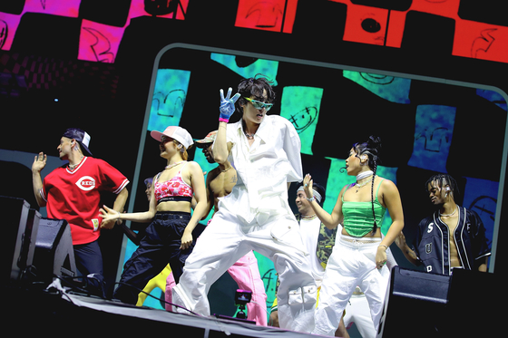 J-Hope of BTS performs at music festival Lollapalooza in Chicago on July 31. [BIGHIT MUSIC] 