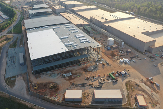 SK On's two battery factories in Georgia, the second of which is currently under construction. [YONHAP] 