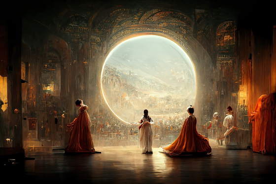 "Théâtre D’opéra Spatial," a painting created using Midjourney by Jason Allen. [WIKIMEDIA COMMONS]