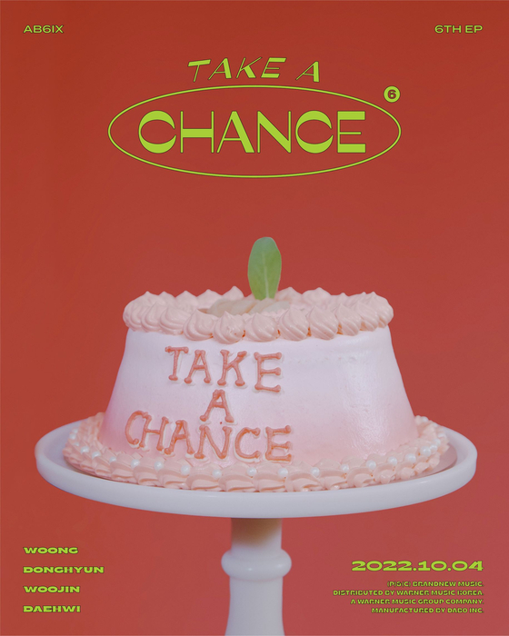 A teaser poster for boy band AB6IX's upcoming EP ″Take A Chance″ [BRAND NEW MUSIC] 