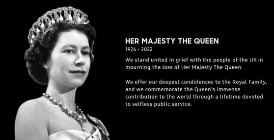 Samsung Electronics' statement paying tribute to the passing of Queen Elizabeth II [YONHAP]
