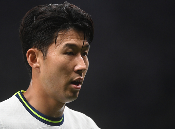 Tottenham Hotspur's Son Heung-min reacts during a UEFA Champions League Group D match against Marseille in London on Sept. 7.  [EPA/YONHAP]