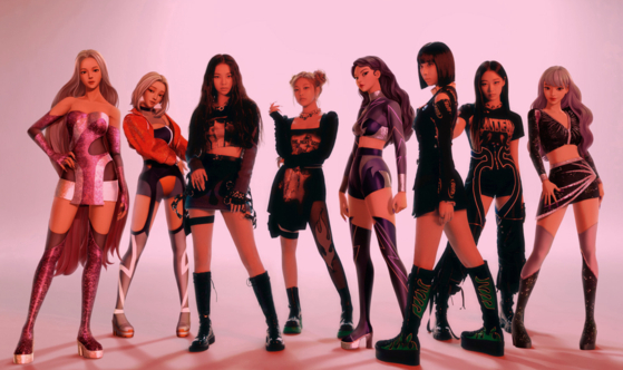 Girl group aespa and their avatars called ae-aespa that exist in a virtual space called FLAT [SM ENTERTAINMENT]