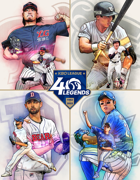Clockwise from top left: Lee Sang-hoon, Park Jung-tae, Bae Young-soo and Dustin Nippert.  [KBO]