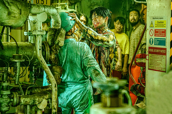 Actor Seo In-guk, right, during a scene in the new action horror film ″Project Wolf Hunting″ [CONTENTS ON]   