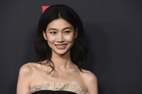 Hoyeon arrives at a red carpet event for ″Squid Game″ on Nov. 8, 2021, at NeueHouse Hollywood in Los Angeles. [AP]
