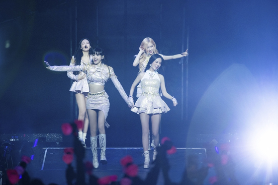 Members of girl group Blackpink perform during the two-day concert at American Airlines Center in Dallas, Texas, as part of the group's ongoing world tour "Blackpink World Tour [Born Pink]" on Oct. 25. [YG ENTERTAINMENT]