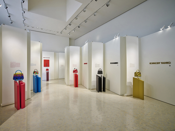 Louis Vuitton's ArtyCapucines handbags on display at southern Seoul's Louis Vuitton Maison Seoul [LOUIS VUITTON]