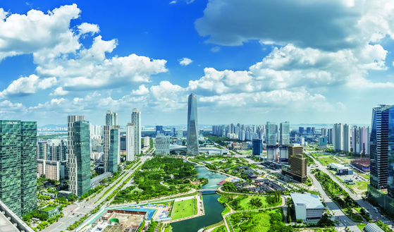 View of Songdo from IFEZ headquarters. [INCHEON FREE ECONOMIC ZONE]