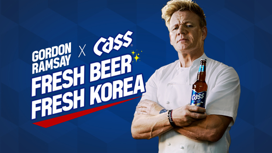 Gordan Ramsay in a commercial for local beer brand Cass [ORIENTAL BREWERY]