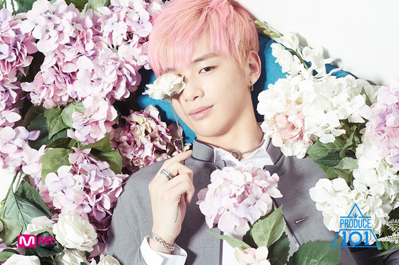 Kang Daniel as a contestant on Mnet's hit K-pop audition show “Produce 101″ (2017) in which he later won first place and debuted through project boy band Wanna One. [MNET]