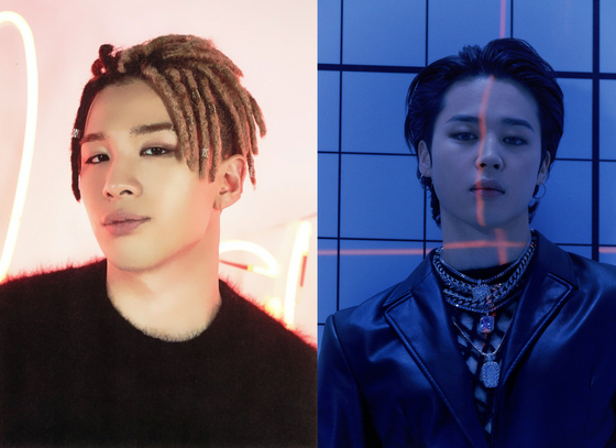 Taeyang of Big Bang, left, and Jimin of BTS [YG ENTERTAINMENT, BIGHIT MUSIC]