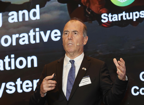 Ami Appelbaum, chairman of Israel Innovation Authority, speaks during the International Symposium on 'Korea, the Country of Innovation and Start-ups,' held Tuesday at the SNU in Gwanak District, southern Seoul. [KIM SANG-SEON]