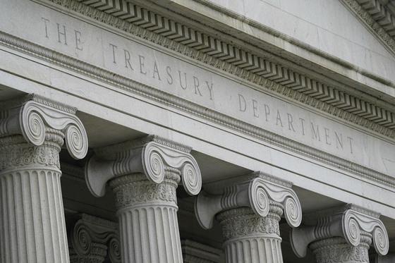 The Treasury Building in Washington [AP/YONHAP]