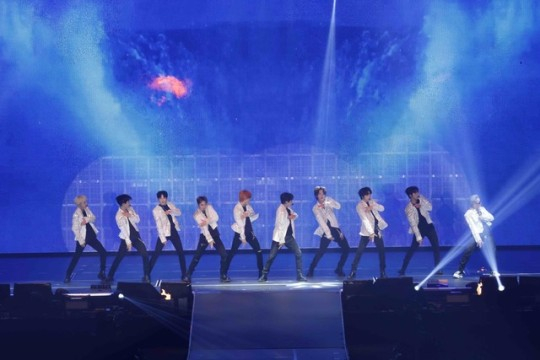 Boy band Treasure performs at the Hokkaido Prefectural Sports Center, kicking off the group's first arena tour in Japan. [YG ENTERTAINMENT]