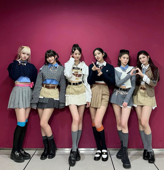 IVE is shown wearing Miu Miu during an appearance on MBC's weekly music ranking program "Show! Music Core" last April for its song "Love Dive." [SCREEN CAPTURE]