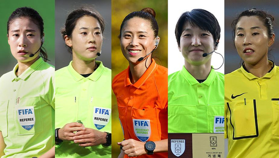 From left: Oh Hyeon-jeong, Kim Yu-jeong, Kim Kyoung-min, Lee Seul-gi and Park Mi-suk.  [YONHAP]