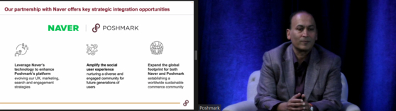 Manish Chandra, Poshmark CEO, during a press conference held in San Francisco on Friday, which was live-streamed online [SCREEN CAPTURE]