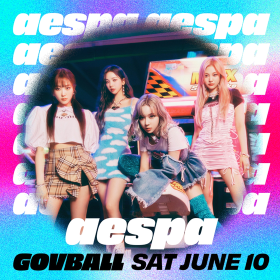 A poster image for the girl group aespa's upcoming performance for The Governors Ball Music Festival 2023. [SM ENTERTAINMENT]
