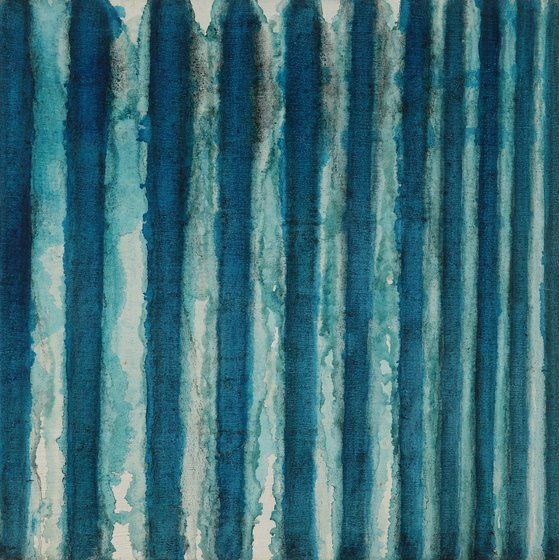 ″Blue″ (1972) by Yun Hyung-keun (1928-1903) [YUN HYUNG-KEUN ESTATE PKM GALLERY]