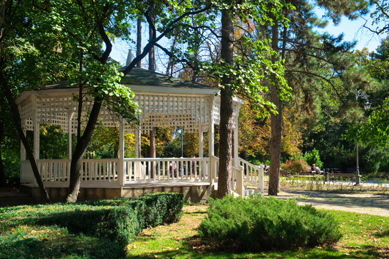 The white gazebo at the Danube Park in Novi Sad, Serbia. [SHUTTERSTOCK]