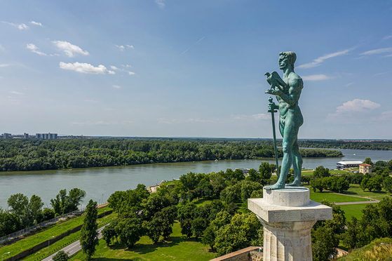 “Pobednik,” or Victor, a monument erected in 1928 to commemorate Serbia's victory over Austro-Hungary and the Ottomans, on the grounds of the Belgrade Fortress in Serbia. [EMBASSY OF SERBIA IN KOREA]