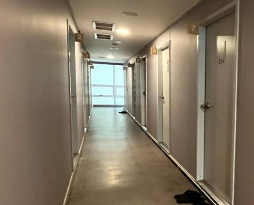 The hallway of a room cafe in Daejeon that was inspected by the police on Tuesday [DAEJEON METROPOLITAN POLICE AGENCY]