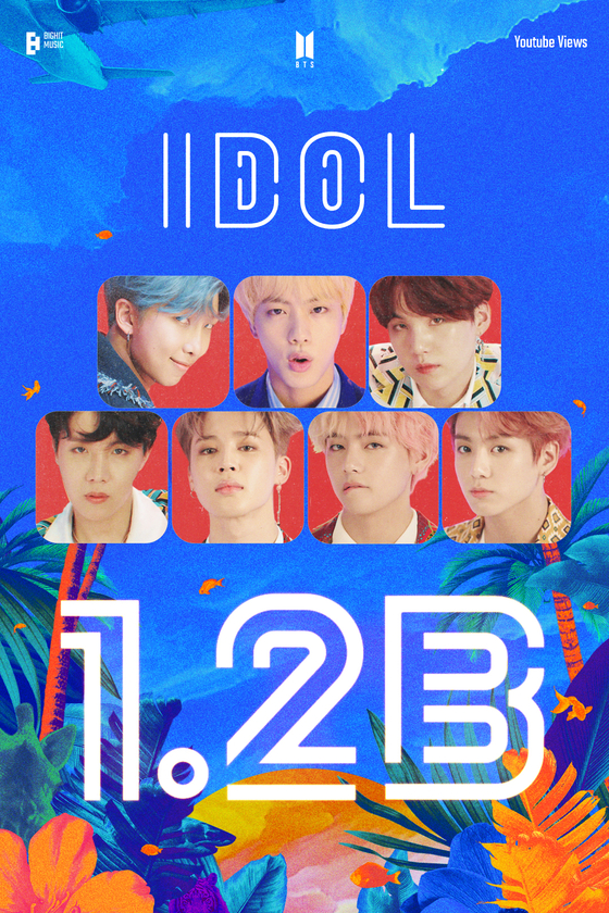 BTS’s 2018 hit “Idol” music video reaches 1.2 billion views on YouTube on Thursday [BIGHIT MUSIC]