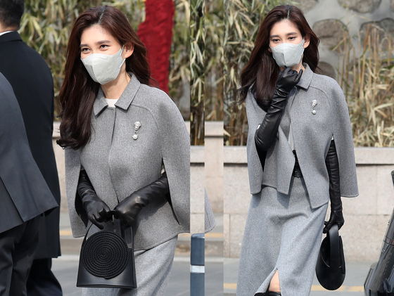 Hotel Shilla CEO Lee Boo-jin attends a wedding at a church in central Seoul on Saturday. [NEWS1]